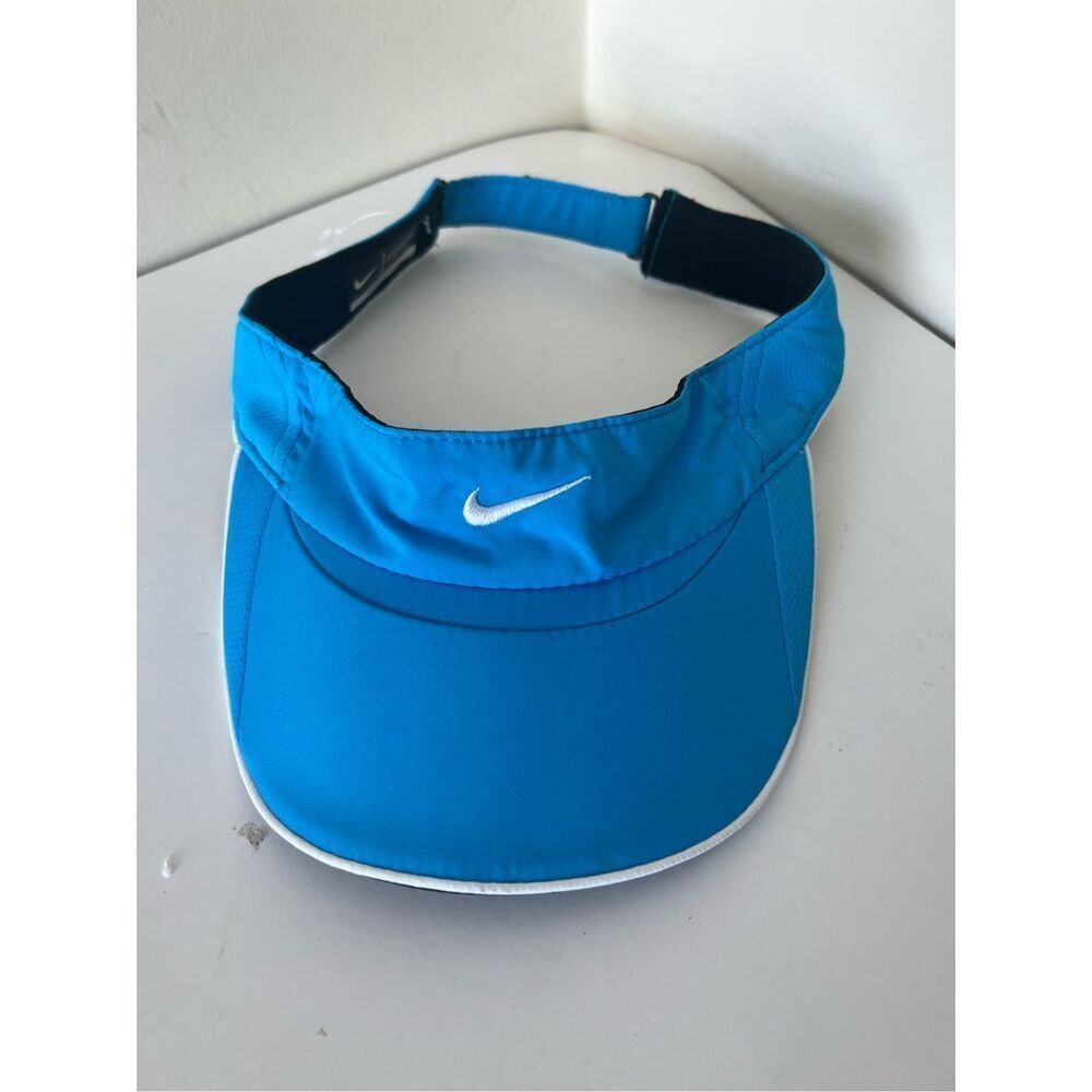 VINTAGE NIKE VISOR TENNIS CAP BLUE CENTRE LOGO